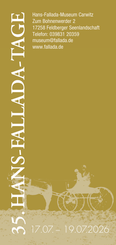Cover of the 2026 Hans Fallada Days programme