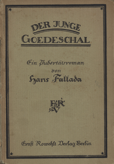Buchumschlag der Erstausgabe von „Der junge Goedeschal“ aus dem Jahr 1920.